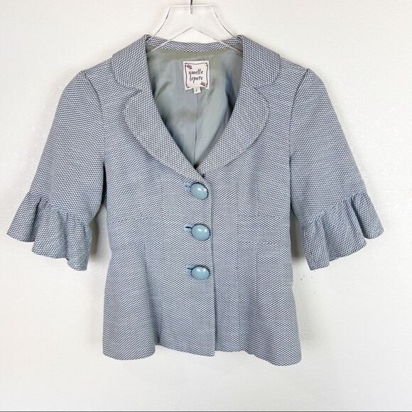 Nanette Lepore Y2k 2000s Vintage Short Sleeve Blazer Size 2 - Picture 1 of 6